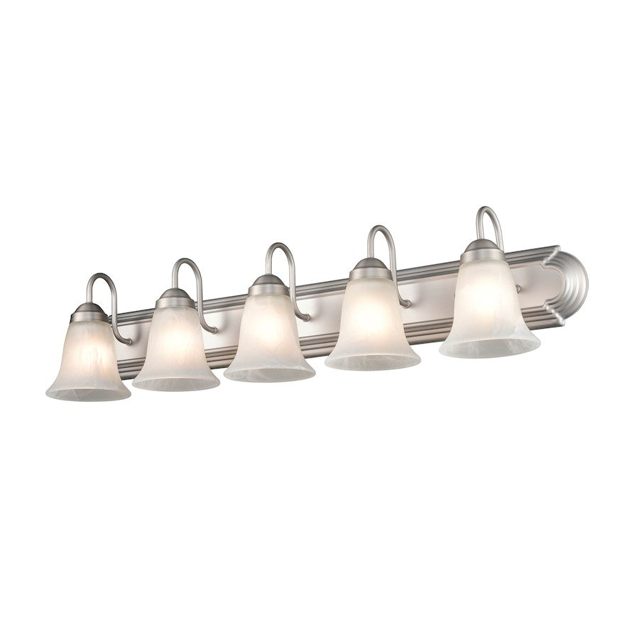 5 Light Bathroom Vanity Light, Faux Alabaster