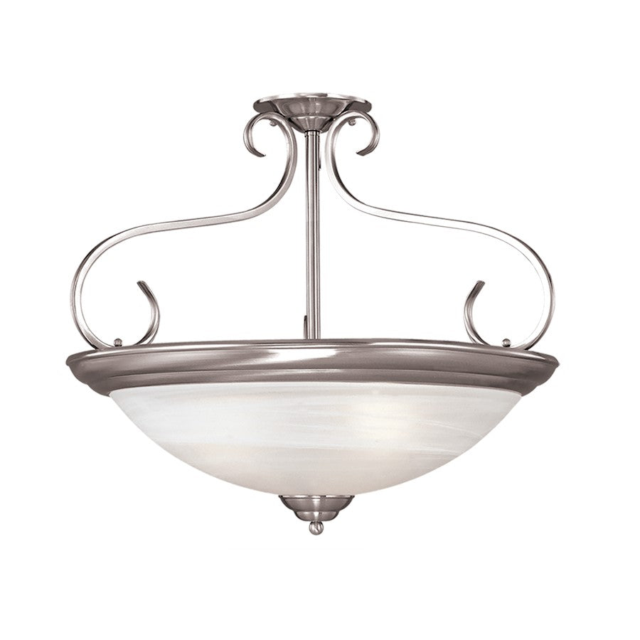 Millennium Lighting 3 Light Semi Flush Mount, Satin Nickel