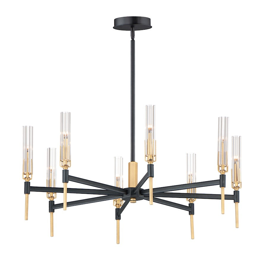 Maxim Lighting Flambeau 8-Light Chandelier in Black/Antique Brass - 16128CLBKAB