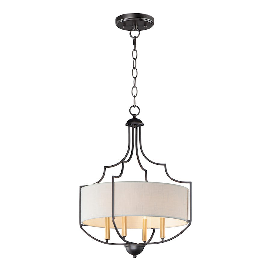 Maxim Lighting Savant 4-Light Chandelier in Bronze/Antique Brass - 25284WLBZAB
