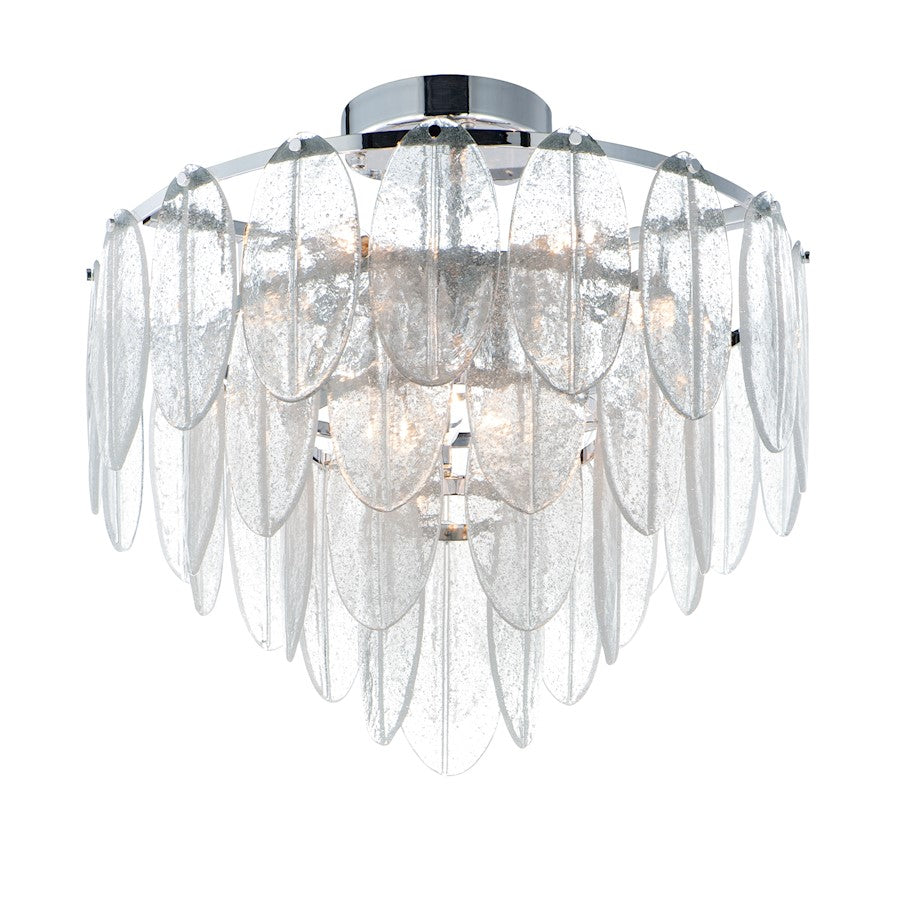 Maxim Lighting Glacier 9-Light Flush Mount in White/Polished Chrome - 30730CLWTPC