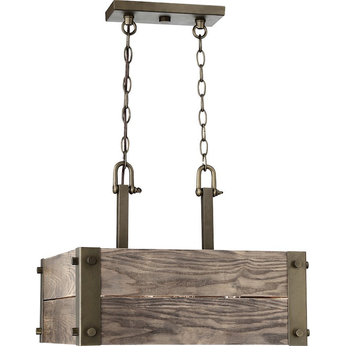 Nuvo Lighting Winchester 4-LT 18.75" Square Pendant, Aged Wood Bronze - 60-6422