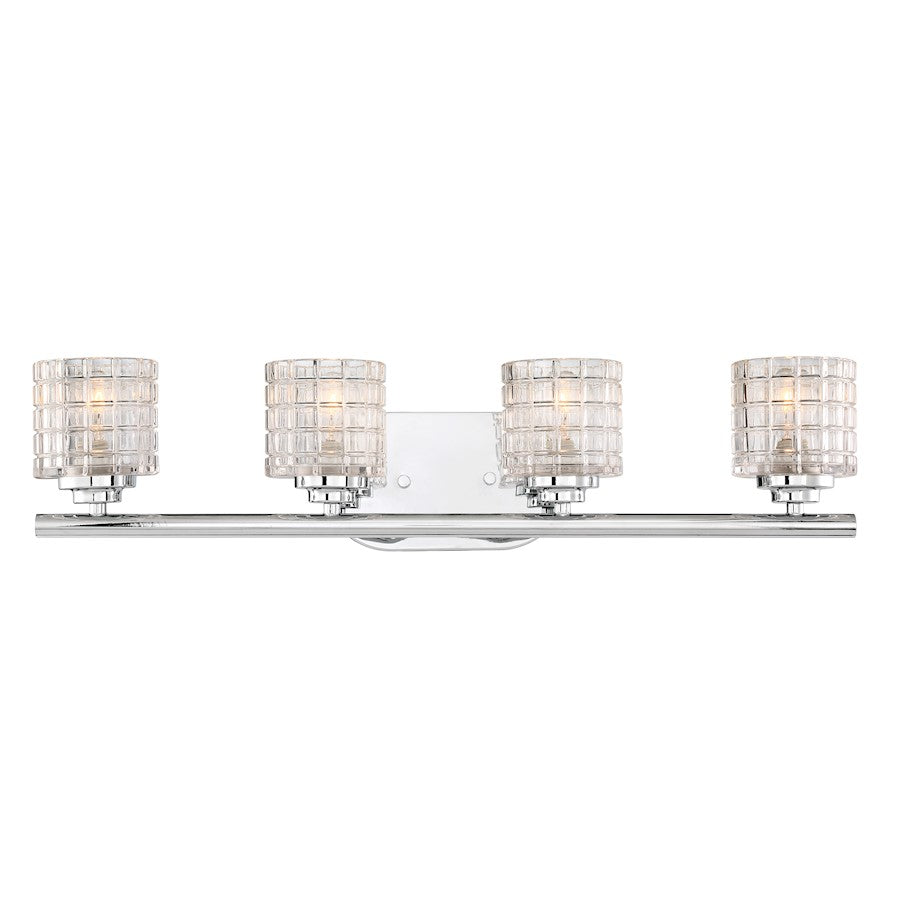 Nuvo Lighting Votive 4 Light Vanity, Clear Glass, Polished Nickel - 60-6444