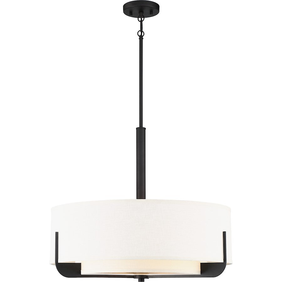 Nuvo Lighting Frankie 4 Light 24" Pendant, Cream Shade/Frosted/Bronze - 60-6544