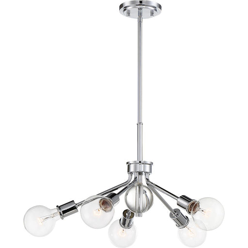 Nuvo Lighting Bounce 5 Light Pendant, Crystal Accent Polished Nickel - 60-6565