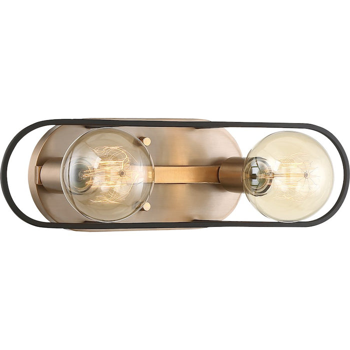 Nuvo Lighting Chassis Vanity Light, Copper Brushed Brass/Black Frame