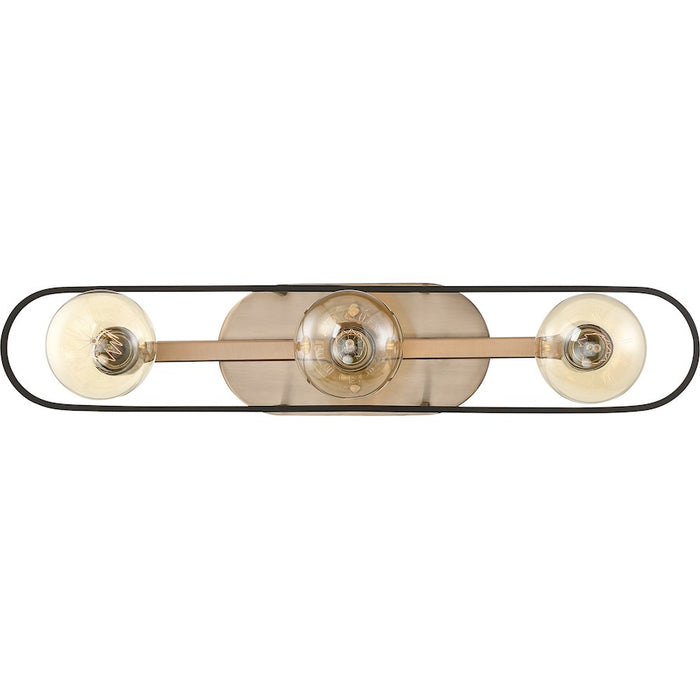 Nuvo Lighting Chassis Vanity Light, Copper Brushed Brass/Black Frame