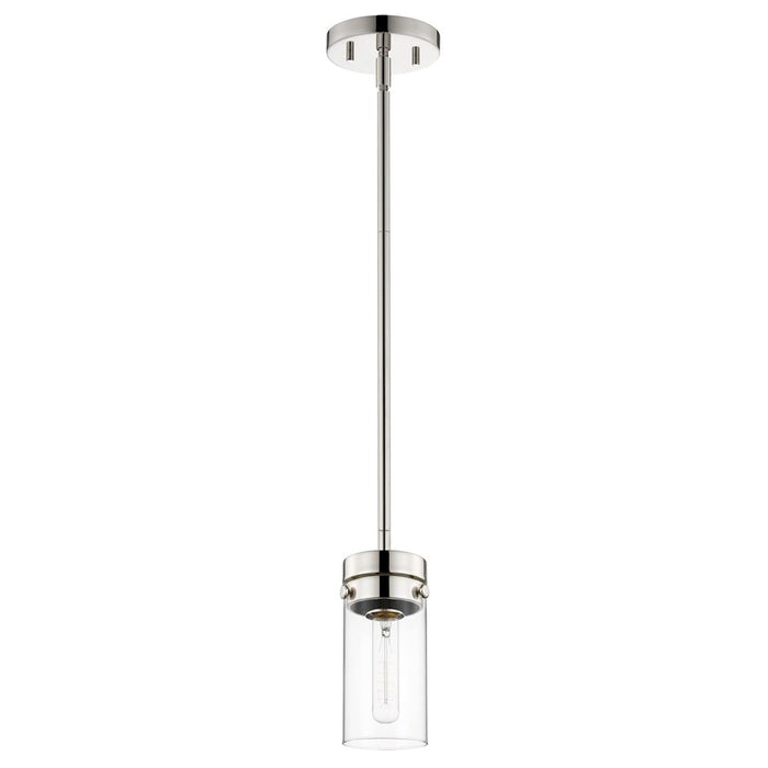 Nuvo Lighting Intersection 1 Light Mini Pendant, Polished Nickel/Clear - 60-7629