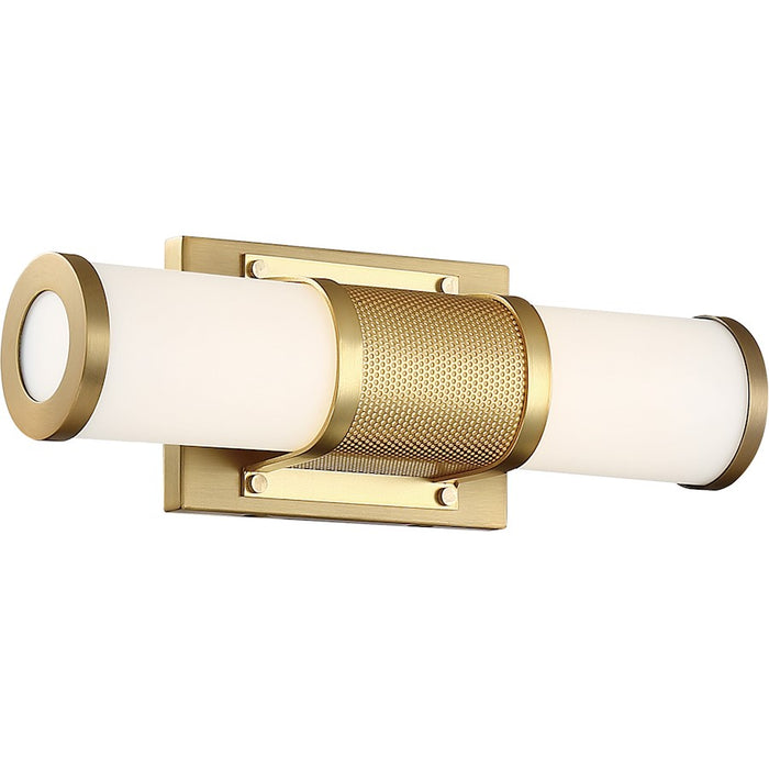 Nuvo Lighting Caper LED Vanity, Brushed Brass/Frosted Lens