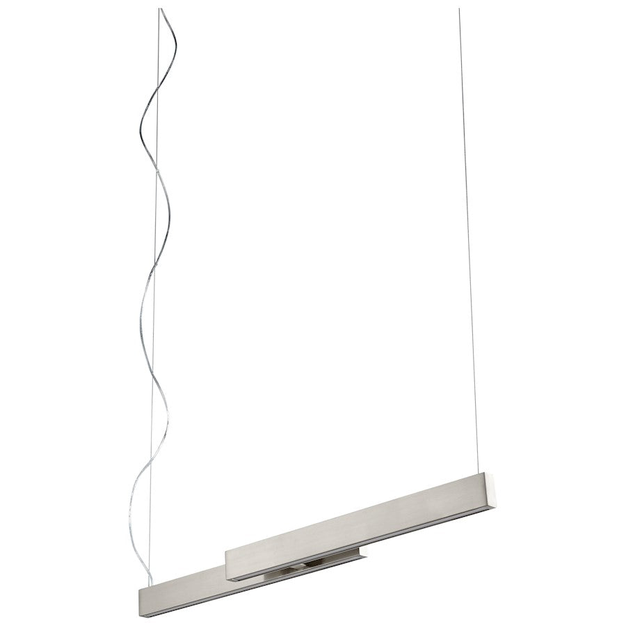Oxygen Lighting Klone 2 Light Pendant, Satin Nickel/Matte White - 32-642-24