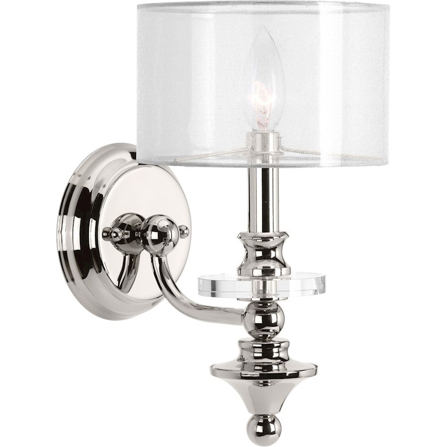 1 Light Wall Sconce, Polished Nickel