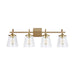 OPEN BOX ITEM: Capital Lighting 4-Light Vanity, Aged Brass/Clear Seeded