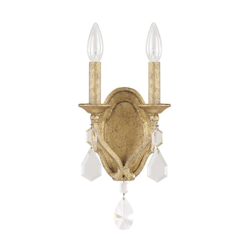 OPEN BOX ITEM: Capital Lighting Blakely 2 Lt Sconce w/Crystals, Gold - 1617AG-CR
