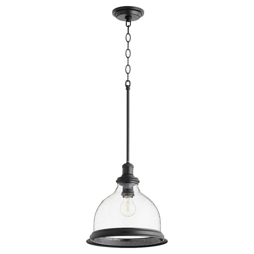 Quorum 1 Light 13.25" Pendant With Ring, Noir/Clear/Seeded - 6193-12-69