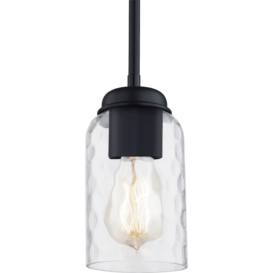 1 Light Mini Pendant, Matte Black