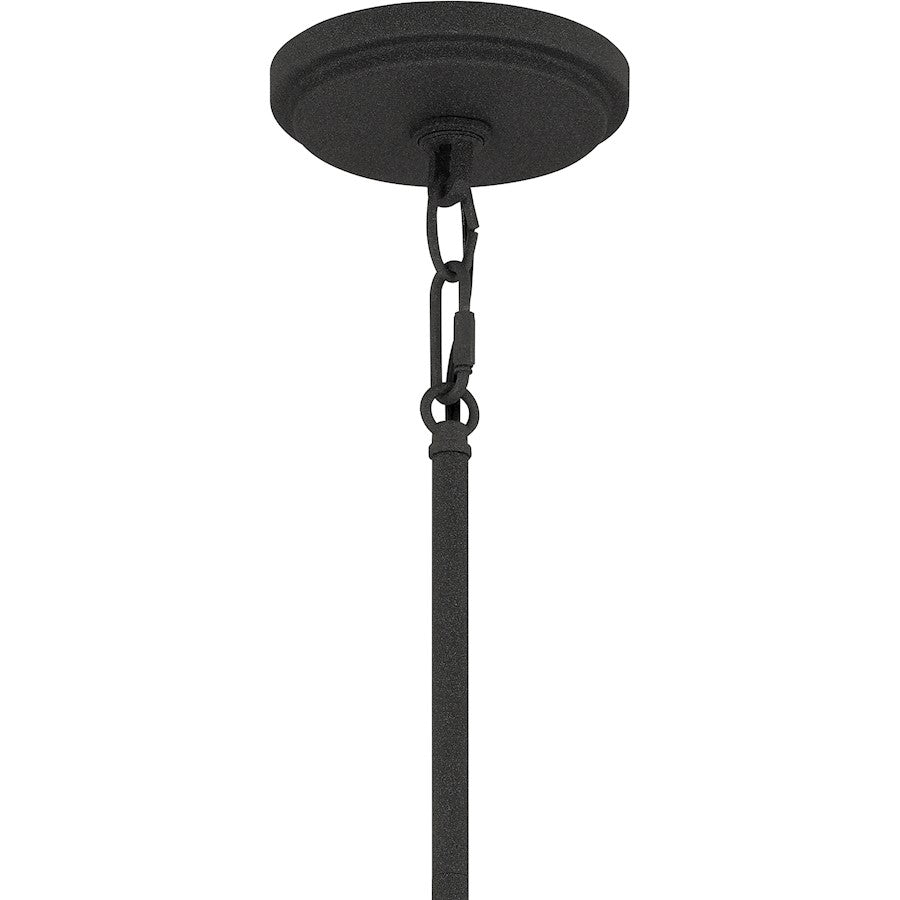 Quoizel Daverty 6 Light Chandelier, Mottled Black/Clear
