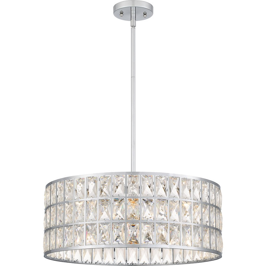 Quoizel Gibson 4 Light Pendant, Polished Chrome/Clear - GIB2820C