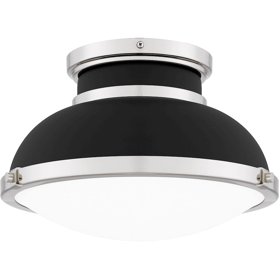 Quoizel 2 Light Flush Mount, Matte Black/Etched - QFL6184MBK