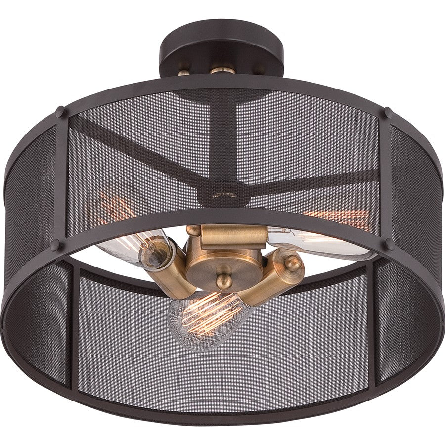Quoizel Union Station Semi-Flush Mount, Western Bronze