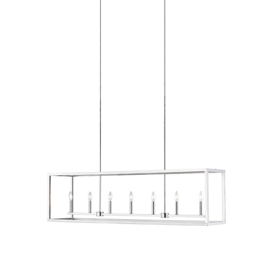Sea Gull Moffet Street Long 7 Light Island Pendant, Brushed Nickel - 6634507-962