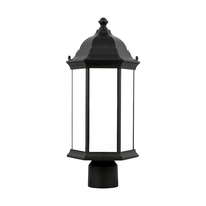 Sea Gull Sevier Medium 1 Light Outdoor Post Lantern, Black/Satin - 8238651-12