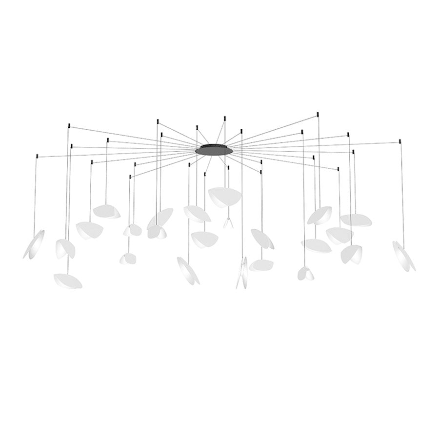 Sonneman Papillons 24-Light Swag LED Pendant, Satin Black/Satin White - 2909-25W