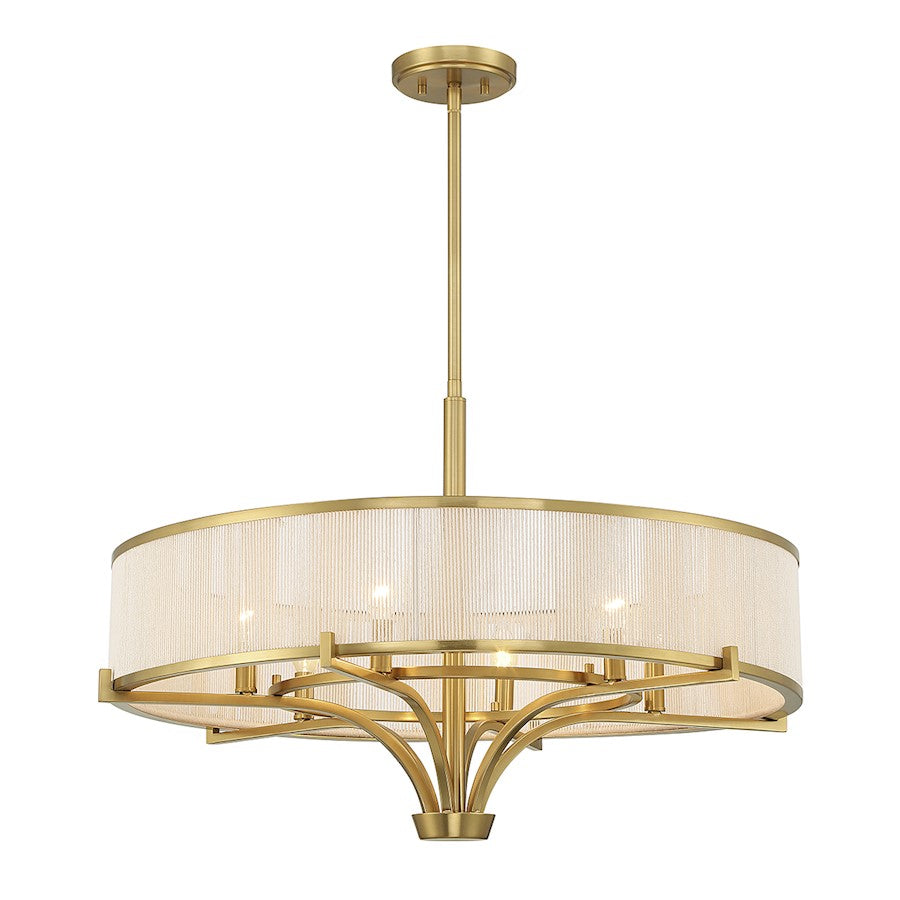 4-Light Chandelier, Warm Brass