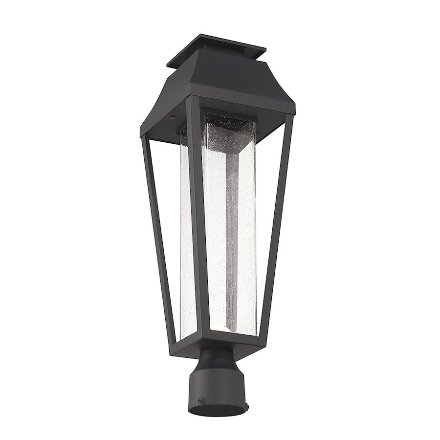 Savoy House Brookline LED Outdoor Post Lantern, Matte Black/Clear