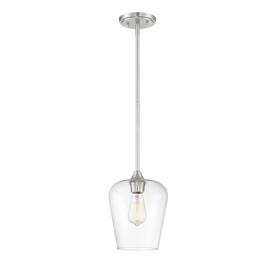1 Light Mini Pendant, Satin Nickel
