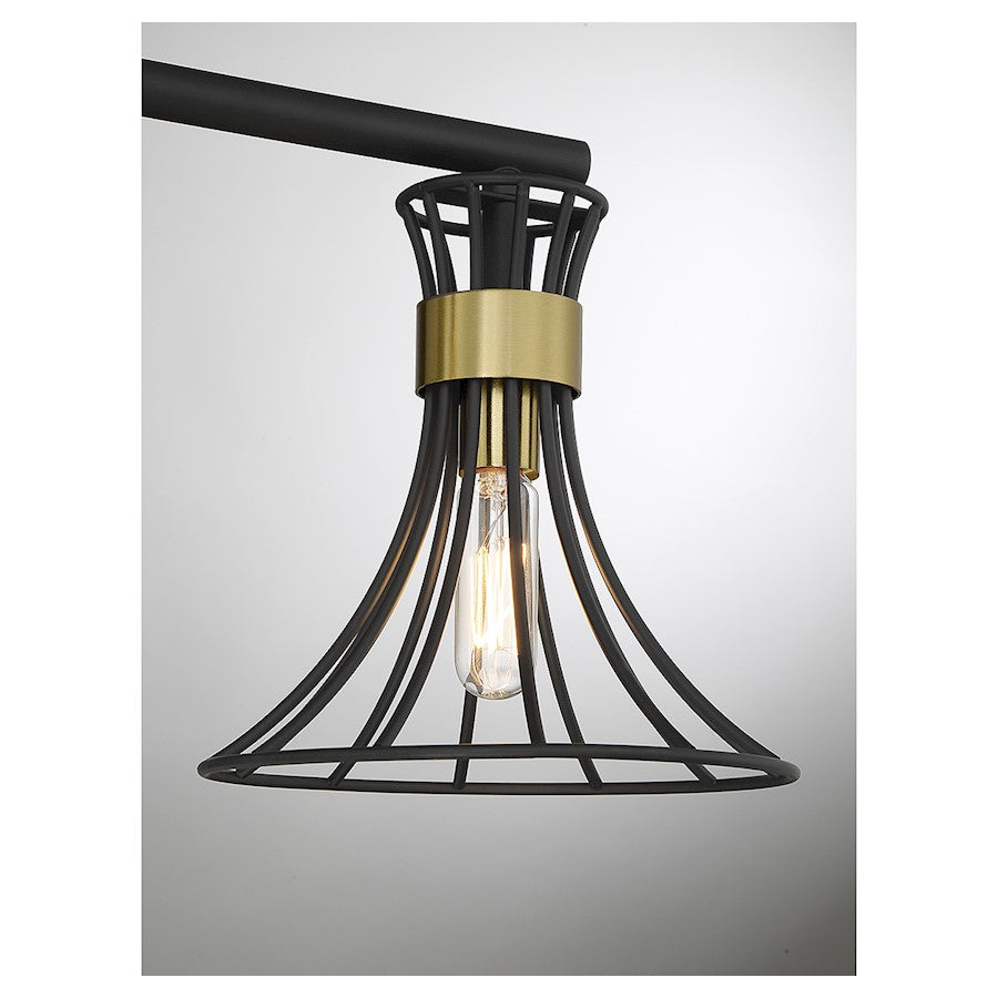 3 Light Bathroom Vanity Light, Black