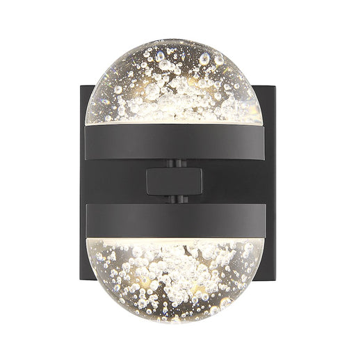Savoy House Biscayne 2 Light LED Wall Sconce, Matte Black/Bubble - 9-4484-2-89