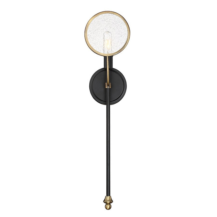Savoy House Oberyn 1 Light Sconce, Vintage Black w/ Warm Brass