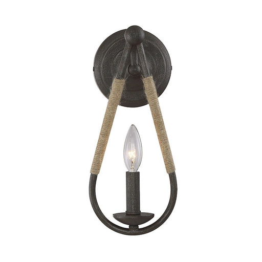 Meridian Farmhouse 1 Light Wall Sconce, Rusty NailRope - M90002RN