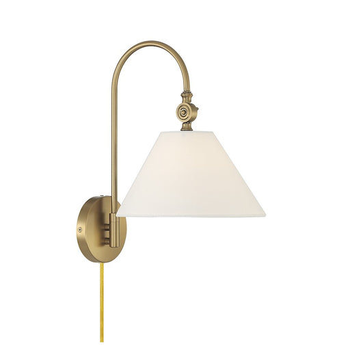 Meridian Traditional 1 Light 16" Wall Sconce, Natural Brass - M90085NB