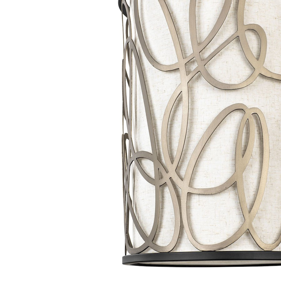 6 Light Foyer Pendant, Matte Black