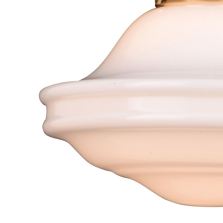 1 Light 12" Pendant, Natural Brass