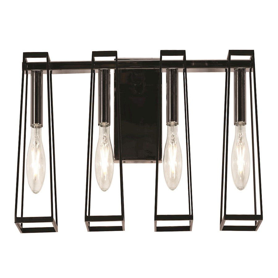 4 Light Bathroom Vanity Light, Black