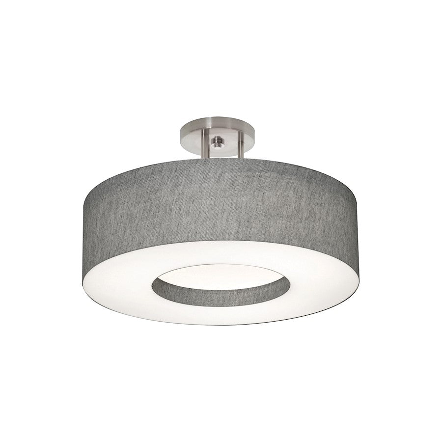 AFX Lighting Montclair 1-Lt 20" LED Semi-Flush, Nickel/Grey - MCF1932LAJUD-GYSF