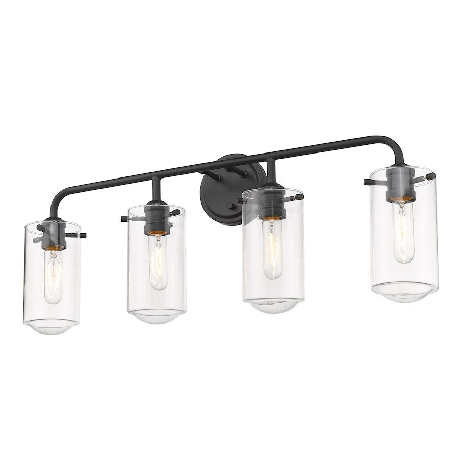 Z-Lite 4 Light Delaney 30" Vanity, Matte Black - 471-4V-MB