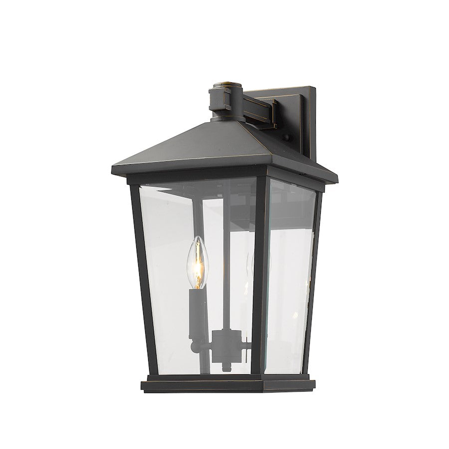 Z-Lite 2 Light Beacon 9" Outdoor Wall Sconce, Oil Rubbed Bronze - 568B-ORB