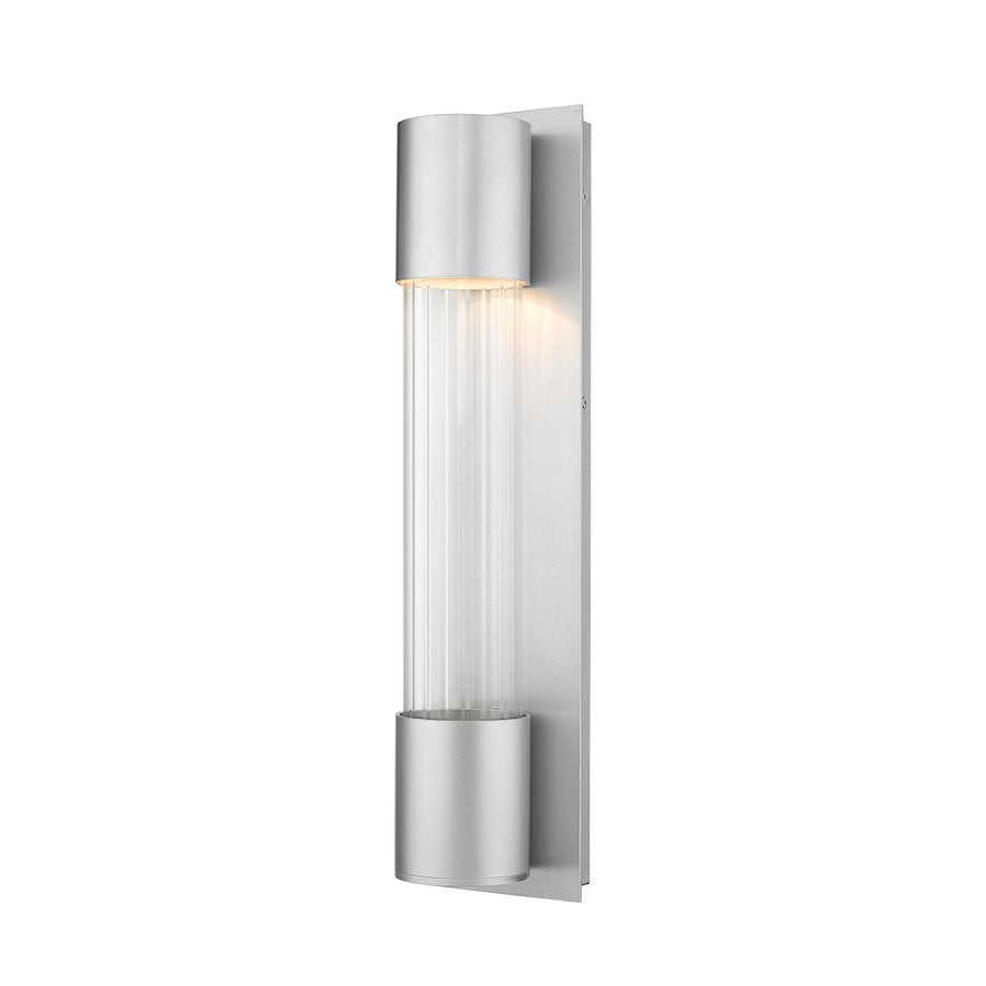 Z-Lite 1 Light Striate 21" Outdoor Wall Sconce, Silver - 575M-SL-LED
