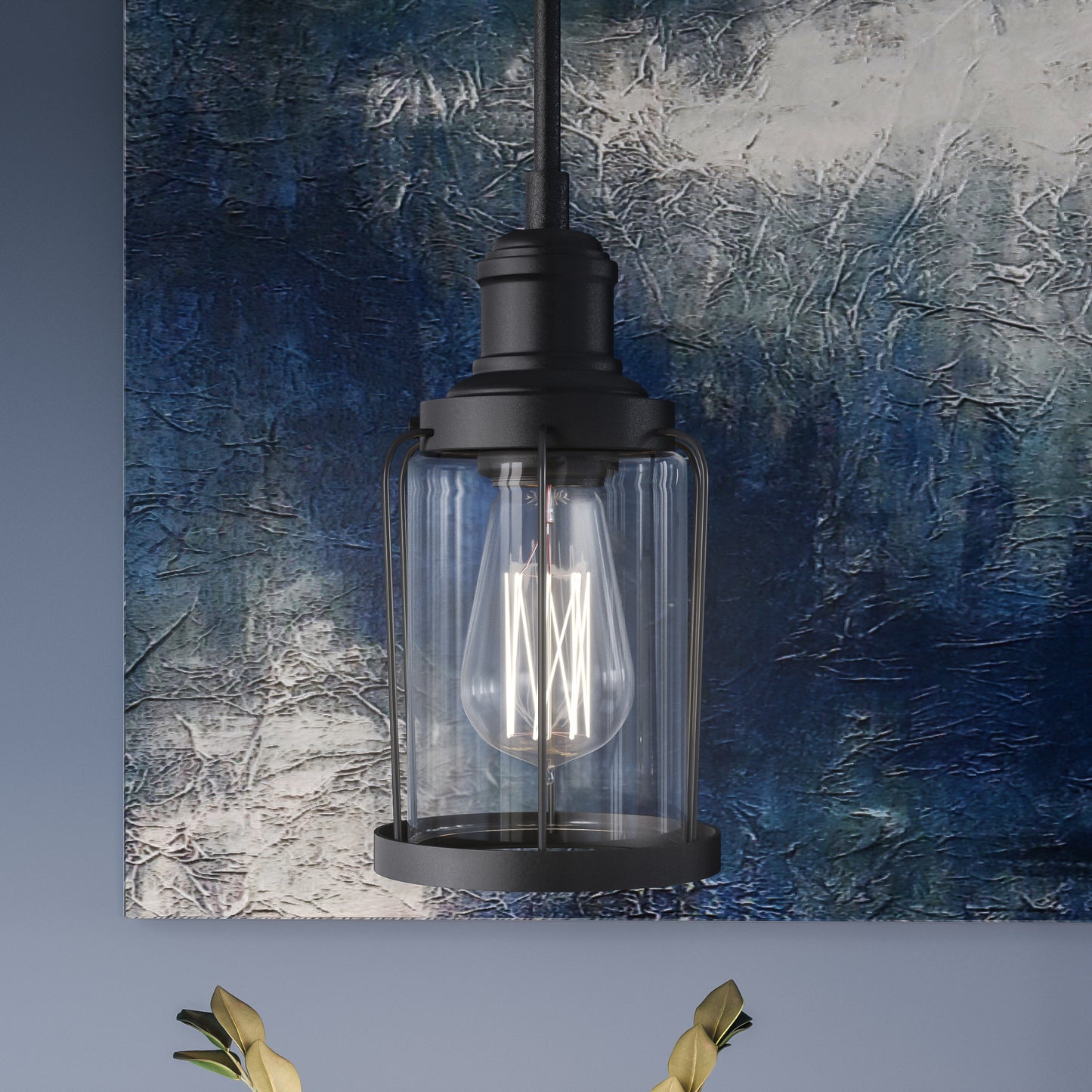 1 Light Mini Pendant, Earth Black