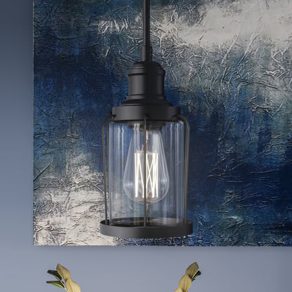 1 Light Mini Pendant, Earth Black