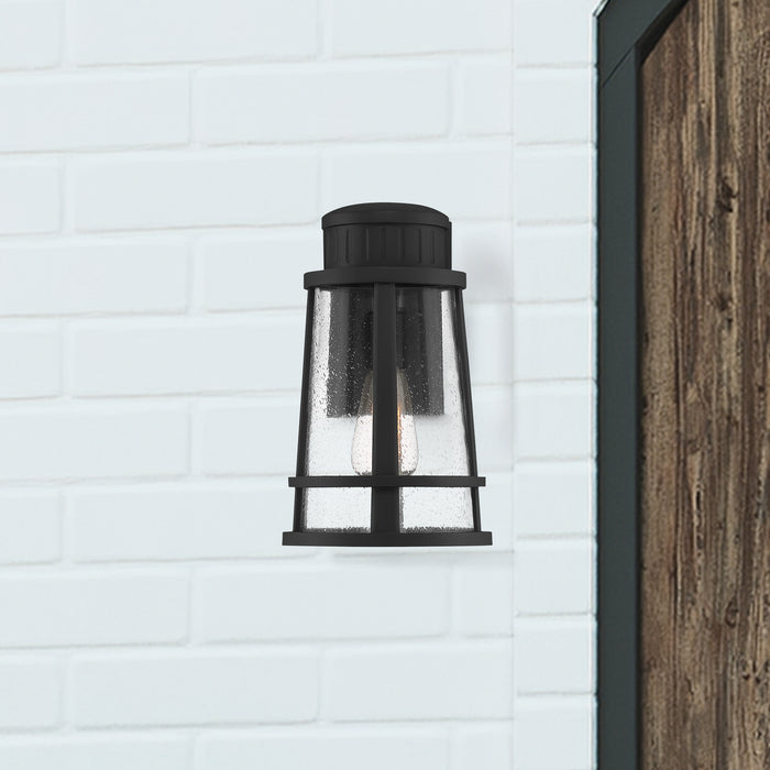 Quoizel Dunham 1 Light Outdoor Wall Lantern, Earth Black/Seeded