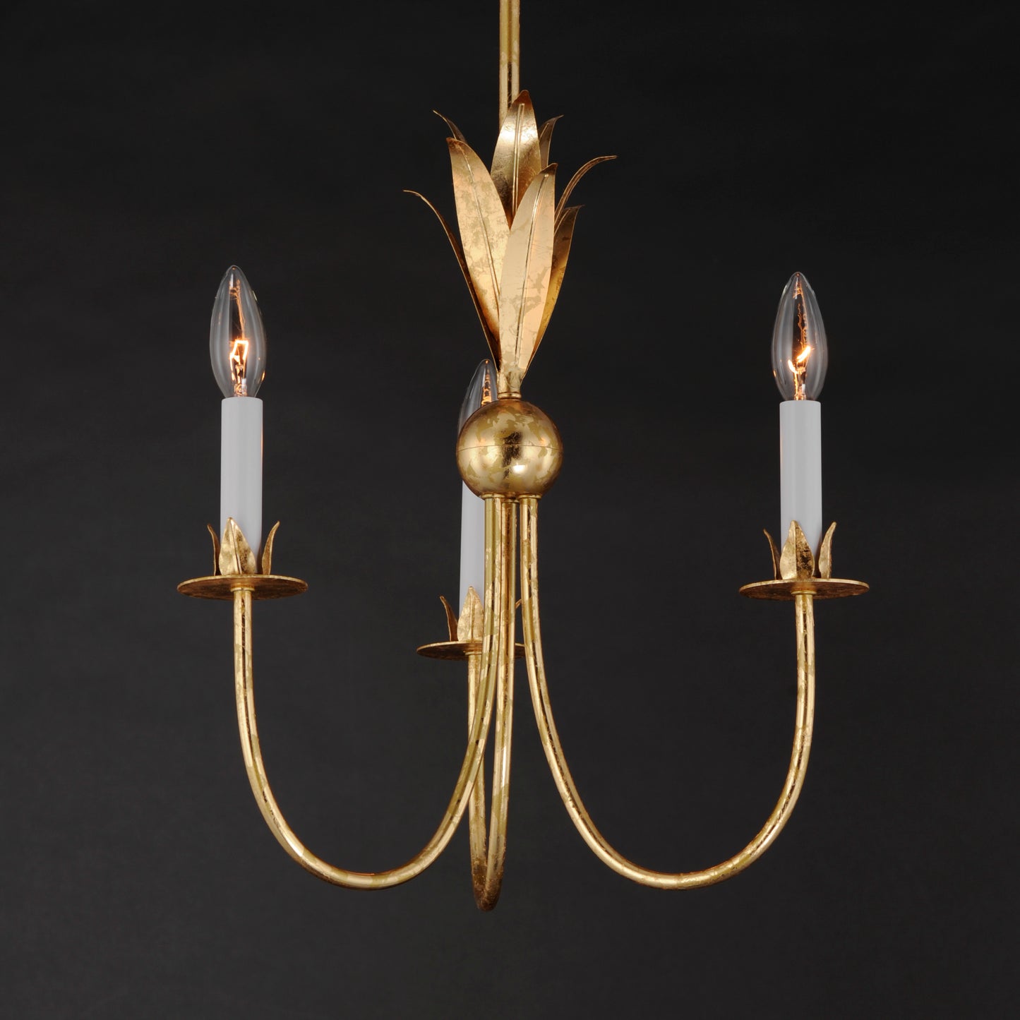 3 Light Mini Pendant, Gold Leaf