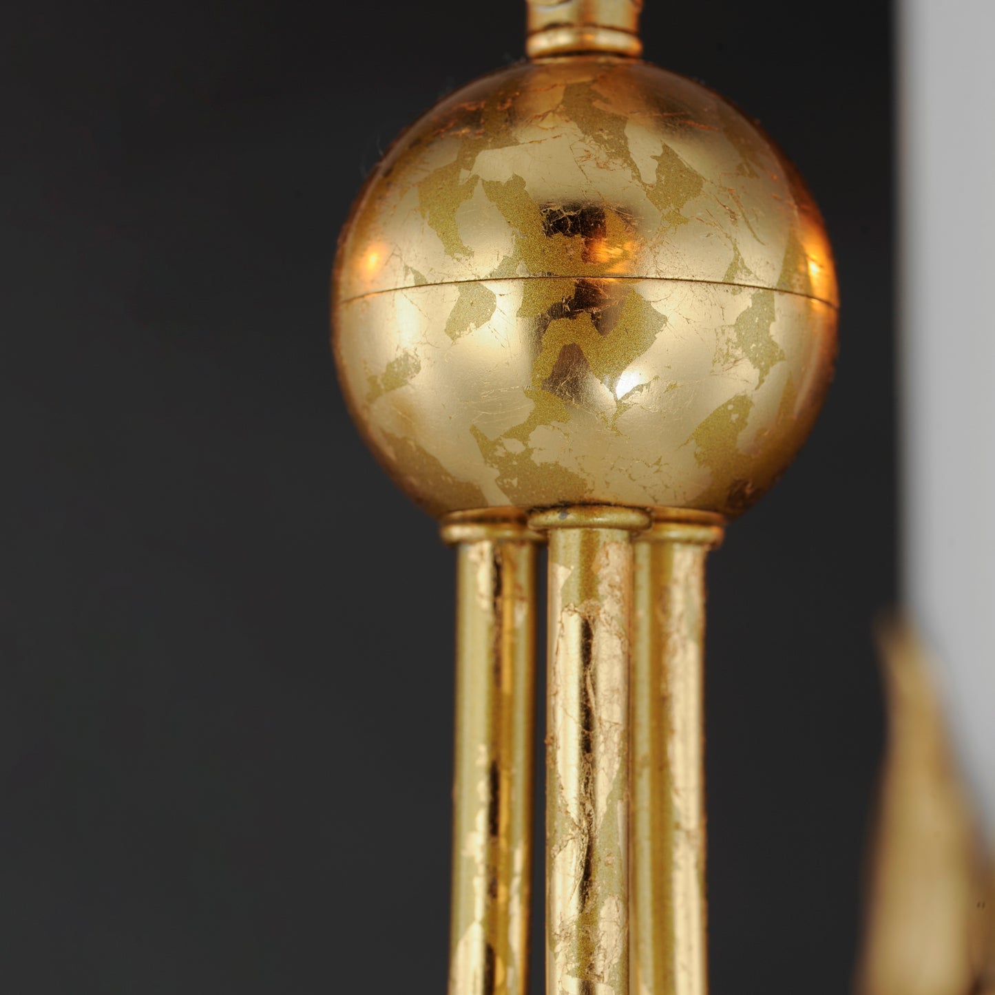 3 Light Mini Pendant, Gold Leaf