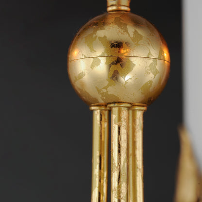 3 Light Mini Pendant, Gold Leaf