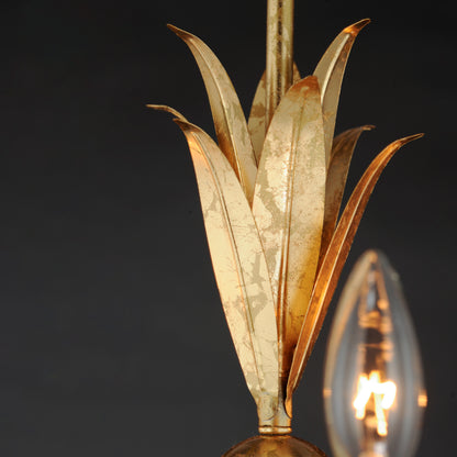 3 Light Mini Pendant, Gold Leaf