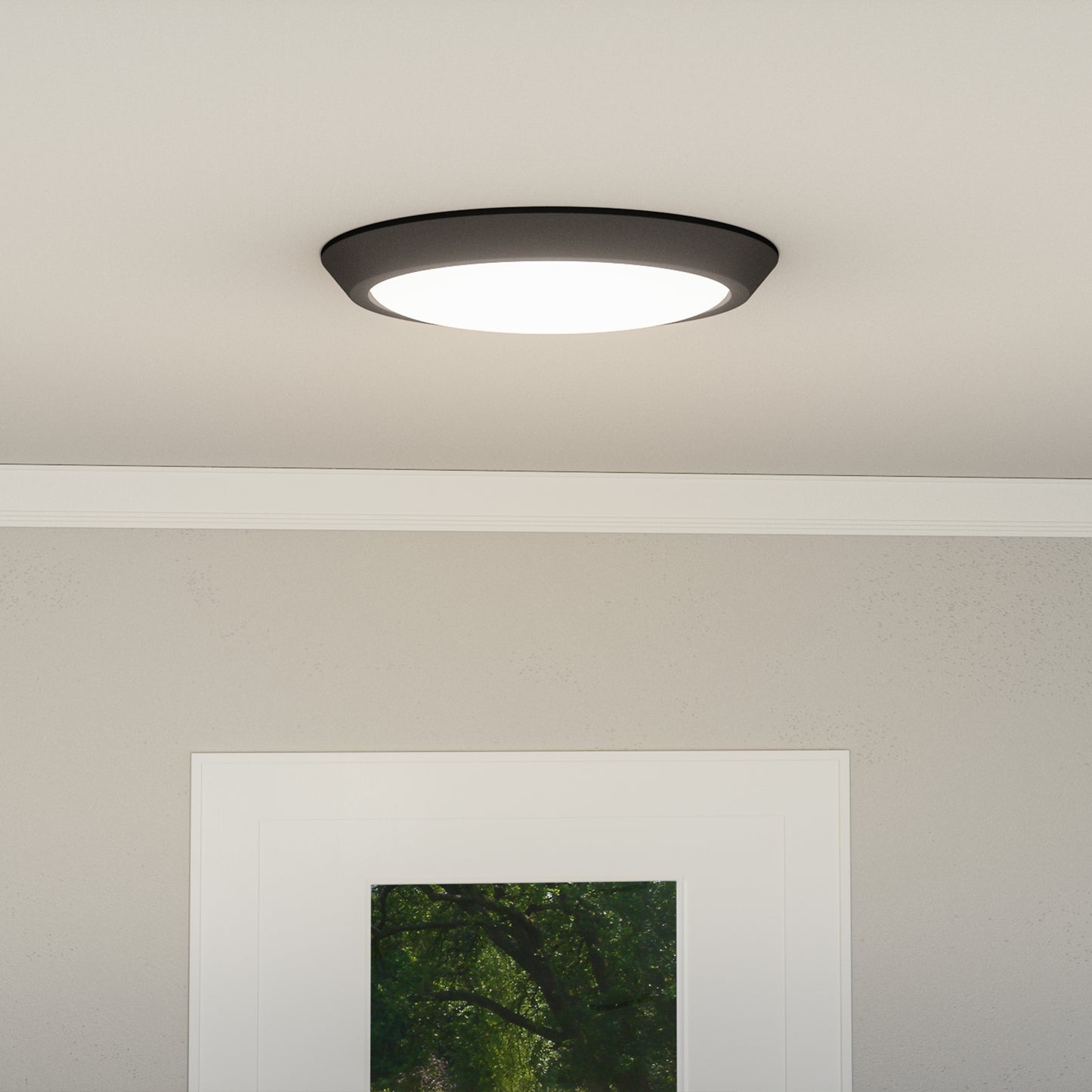 Quoizel Verge Flush Mount, Earth Black