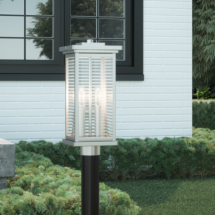 Quoizel Gardner 2 Light Outdoor Lantern, Stainless Steel